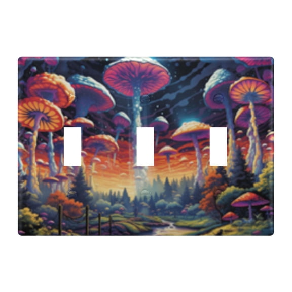 Light Switch Cover Magic Mushrooms Plates Faceplate Decorative Switch Plate for Bedroom Home Decor