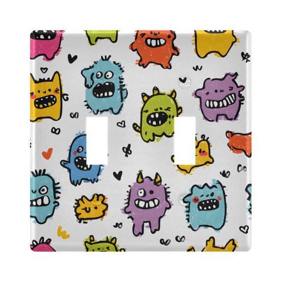 Light Switch Cover Monster Hand Drawn Plates Faceplate Decorative Switch Plate for Bedroom Home Decor