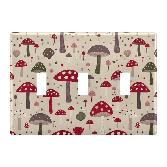 Light Switch Cover Mushroom Dots Plates Faceplate Decorative Switch Plate for Bedroom Home Decor