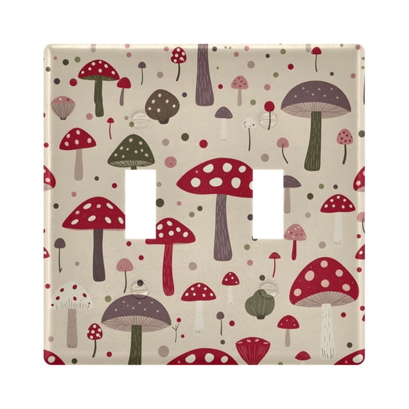 Light Switch Cover Mushroom Dots Plates Faceplate Decorative Switch Plate for Bedroom Home Decor