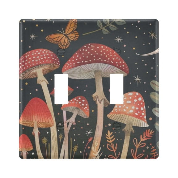 Light Switch Cover Mushroom Night Butterfly Plates Faceplate Decorative Switch Plate for Bedroom Home Decor