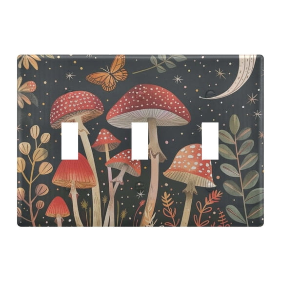 Light Switch Cover Mushroom Night Butterfly Plates Faceplate Decorative Switch Plate for Bedroom Home Decor