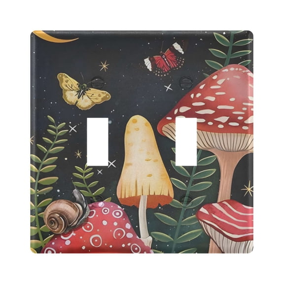 Light Switch Cover Mushroom Plates Faceplate Decorative Switch Plate for Bedroom Home Decor