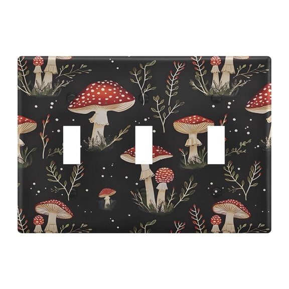 Light Switch Cover Mushroom Red Plates Faceplate Decorative Switch Plate for Bedroom Home Decor