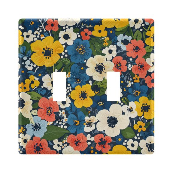 Light Switch Cover Navybrightflorals Plates Faceplate Decorative Switch Plate for Bedroom Home Decor