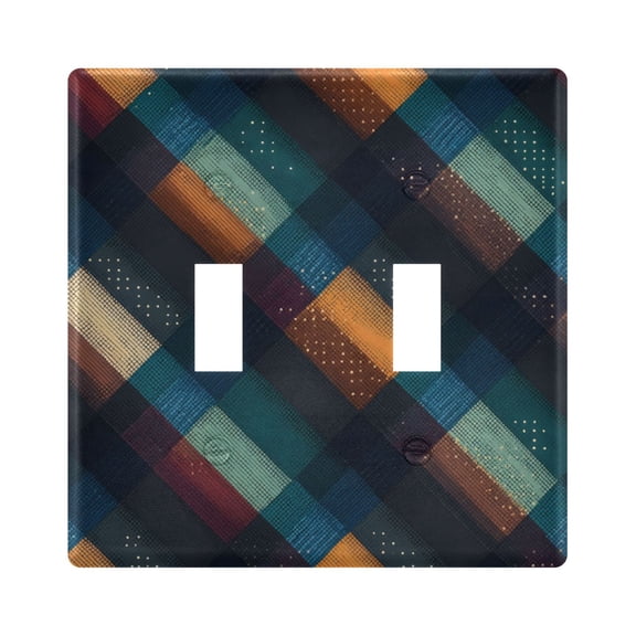 Light Switch Cover Nice Plaid Plates Faceplate Decorative Switch Plate for Bedroom Home Decor