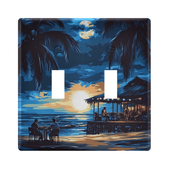 Light Switch Cover Night Beach Plates Faceplate Decorative Switch Plate for Bedroom Home Decor
