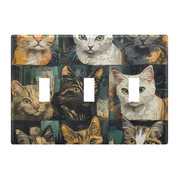 Light Switch Cover Nine-square Grid Cat Plates Faceplate Decorative Switch Plate for Bedroom Home Decor