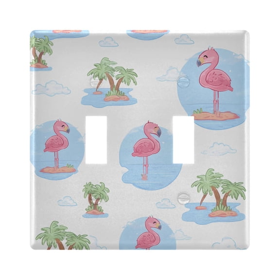 Light Switch Cover Palm Tree Flamingo Plates Faceplate Decorative Switch Plate for Bedroom Home Decor