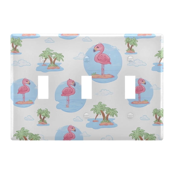 Light Switch Cover Palm Tree Flamingo Plates Faceplate Decorative Switch Plate for Bedroom Home Decor