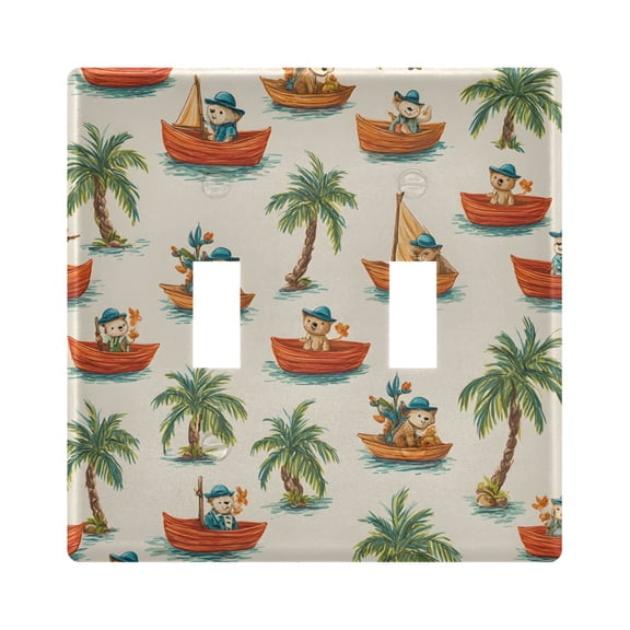 Light Switch Cover Palm Tree Plates Faceplate Decorative Switch Plate for Bedroom Home Decor