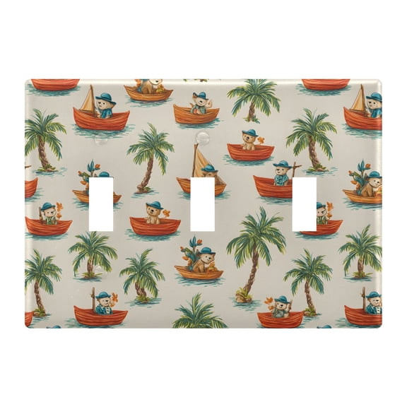 Light Switch Cover Palm Tree Plates Faceplate Decorative Switch Plate for Bedroom Home Decor