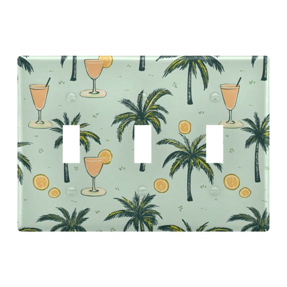 Light Switch Cover Palm Tree Plates Faceplate Decorative Switch Plate for Bedroom Home Decor