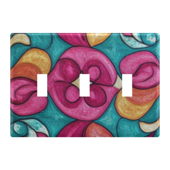 Light Switch Cover Pink and Green Glass Plates Faceplate Decorative Switch Plate for Bedroom Home Decor