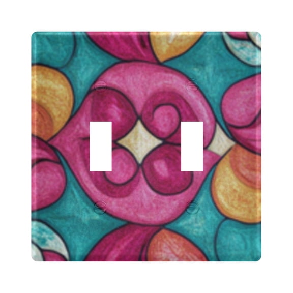 Light Switch Cover Pink and Green Glass Plates Faceplate Decorative Switch Plate for Bedroom Home Decor