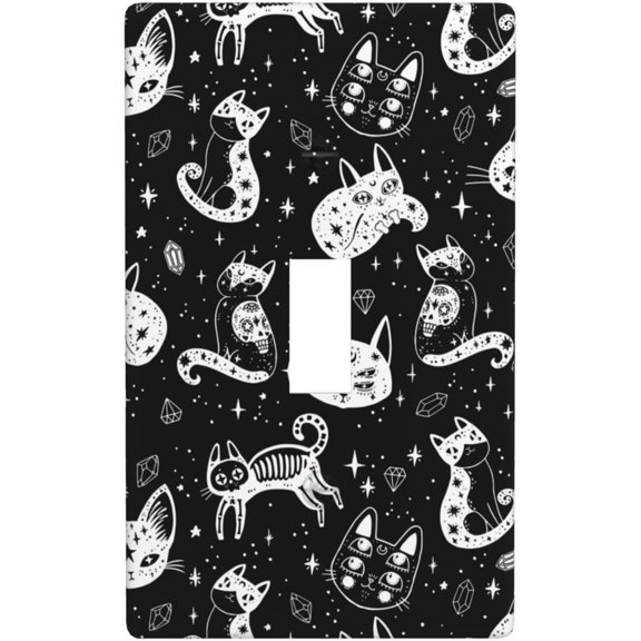 Light Switch Cover Plate Halloween Black And White Spiders Web Cobweb Brushed 1 Gang Single Toggle Decorative Switch Plates Wall Plate Electrical Faceplate Socket Cover For Bathroom Kitchen Decor