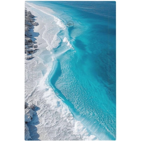 Light Switch Cover Plate Ocean Waves White Sand Beach 1 Gang No Device Blank Wall Plate Electrical Outlet Cover Decorative Switch Plate Covers for living Room Bathroom Decor