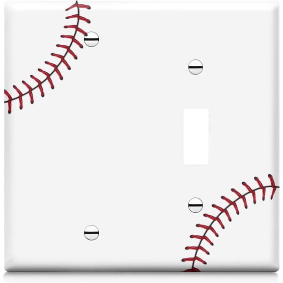 Light Switch Cover Plate Toggle Switch Plate Covers Outlet Covers Wall Plate Decorative Outlet Cover (Baseball, 1 Toggle 1 Blank)