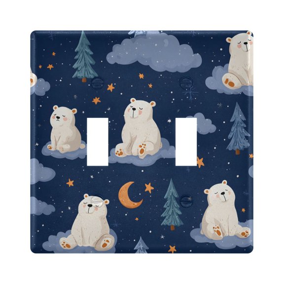 Light Switch Cover Polar Bear Cloud Tree Plates Faceplate Decorative Switch Plate for Bedroom Home Decor