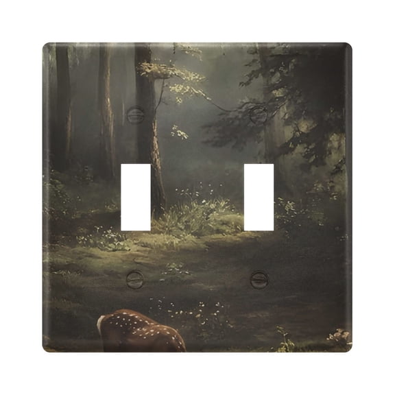 Light Switch Cover Retro Forest Deer Plates Faceplate Decorative Switch Plate for Bedroom Home Decor