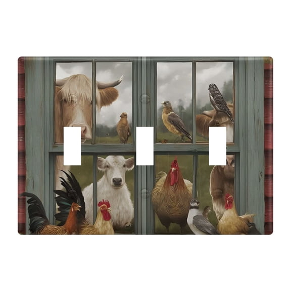 Light Switch Cover Rooster at The Farmhouse Window Plates Faceplate Decorative Switch Plate for Bedroom Home Decor