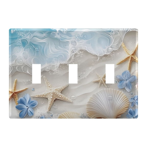 Light Switch Cover Seashell Starfish Plates Faceplate Decorative Switch Plate for Bedroom Home Decor