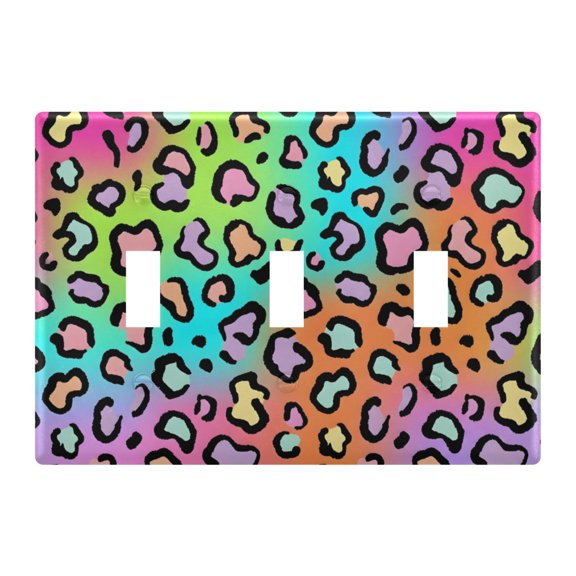 Light Switch Cover Seven-color Leopard Print Plates Faceplate Decorative Switch Plate for Bedroom Home Decor