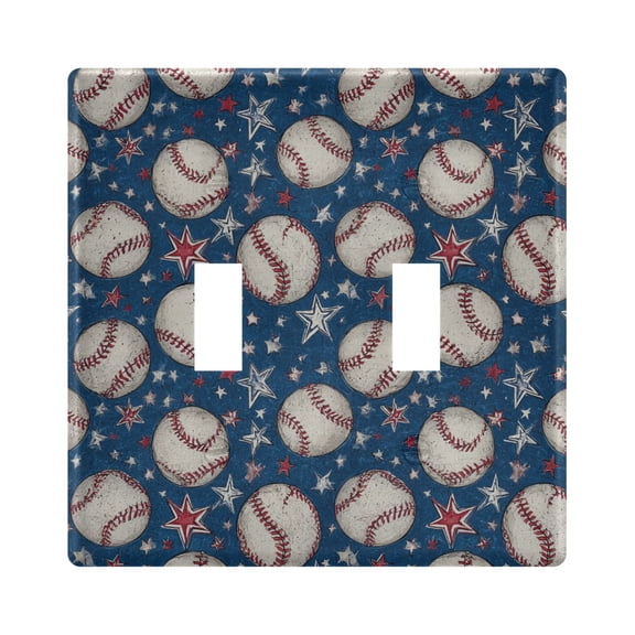 Light Switch Cover Sports Retro Baseball Plates Faceplate Decorative Switch Plate for Bedroom Home Decor
