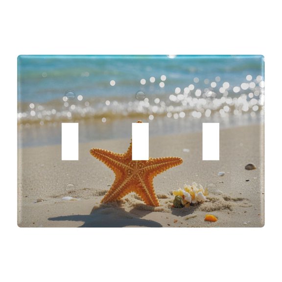 Light Switch Cover Starfish Beach Plates Faceplate Decorative Switch Plate for Bedroom Home Decor