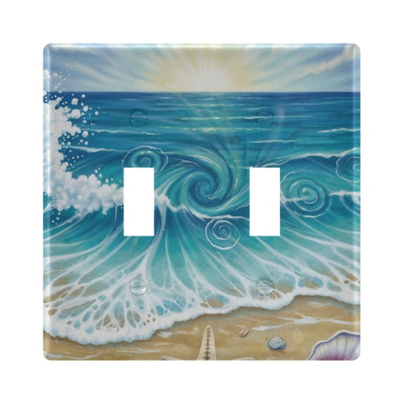 Light Switch Cover Starfish Shell Beach Plates Faceplate Decorative Switch Plate for Bedroom Home Decor
