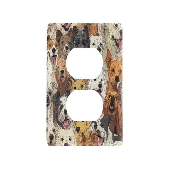 Light Switch Cover Switch Plate Outlet Cover Plug Cover for Electrical Duplex Outlets A Large Group Of Dogs