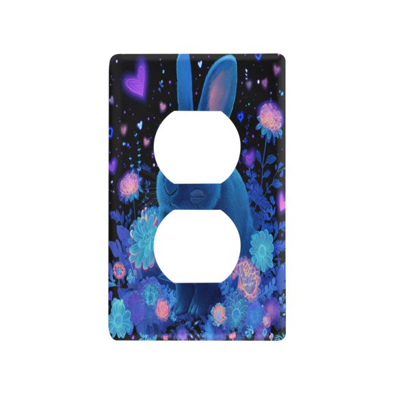 Light Switch Cover Switch Plate Outlet Cover Plug Cover for Electrical Duplex Outlets Blue Bunny