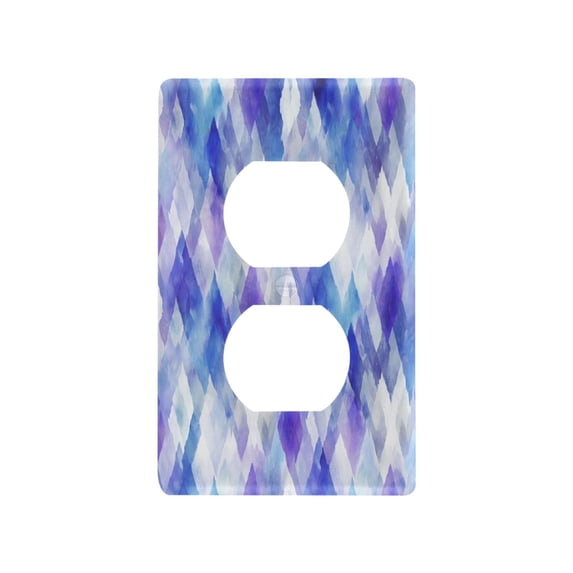 Light Switch Cover Switch Plate Outlet Cover Plug Cover for Electrical Duplex Outlets Blue and Purple Rhombus Shapes