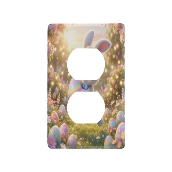Light Switch Cover Switch Plate Outlet Cover Plug Cover for Electrical Duplex Outlets Cartoon Joyfully Bunny