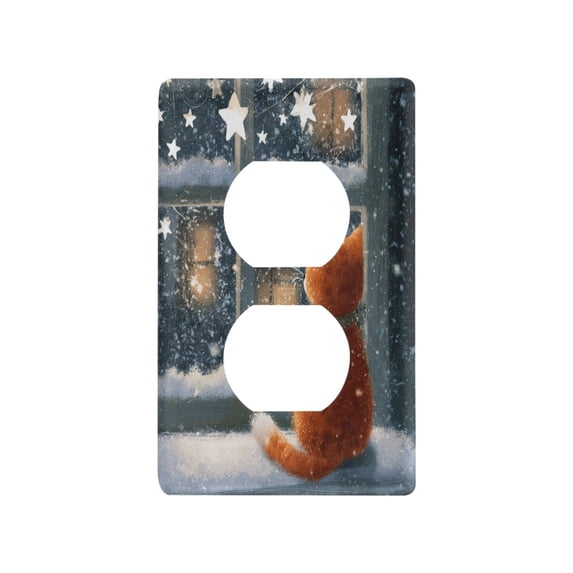 Light Switch Cover Switch Plate Outlet Cover Plug Cover for Electrical Duplex Outlets Cat by The Window