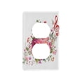 thumbnail image 1 of Light Switch Cover Switch Plate Outlet Cover Plug Cover for Electrical Duplex Outlets Colorful Musical Notes with Flowers, 1 of 6