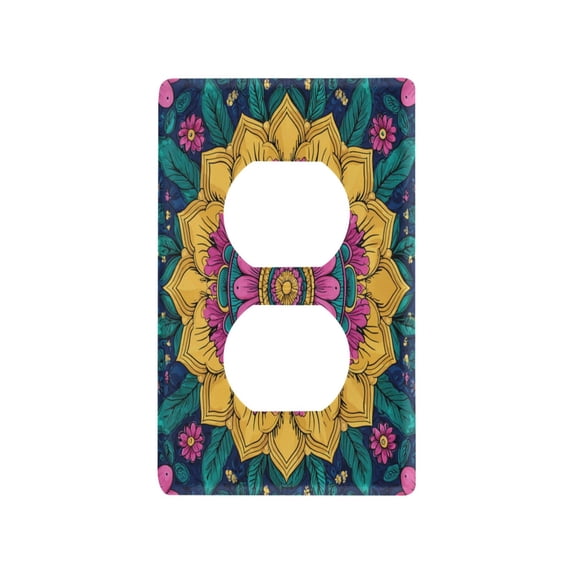 Light Switch Cover Switch Plate Outlet Cover Plug Cover for Electrical Duplex Outlets Colorful Pattern Background Design
