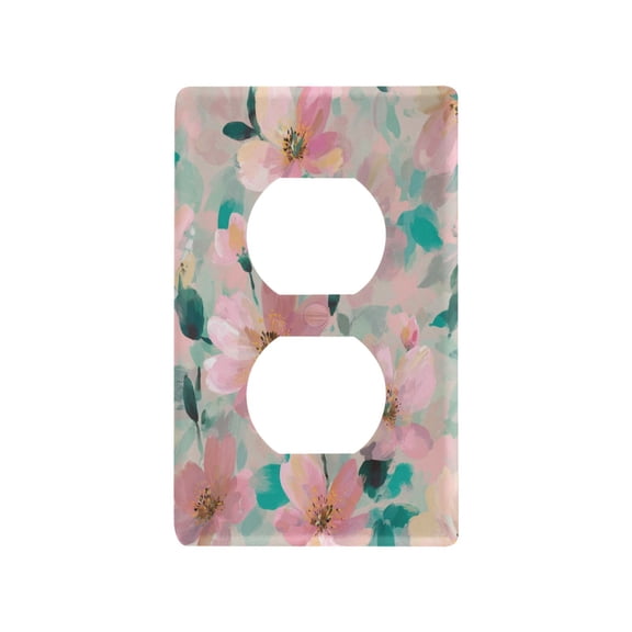 Light Switch Cover Switch Plate Outlet Cover Plug Cover for Electrical Duplex Outlets Coral Floral Print