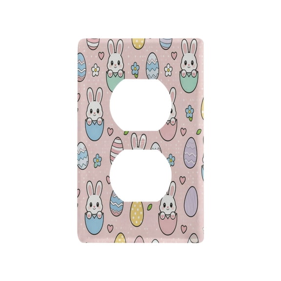 Light Switch Cover Switch Plate Outlet Cover Plug Cover for Electrical Duplex Outlets Cute Hatching Bunny