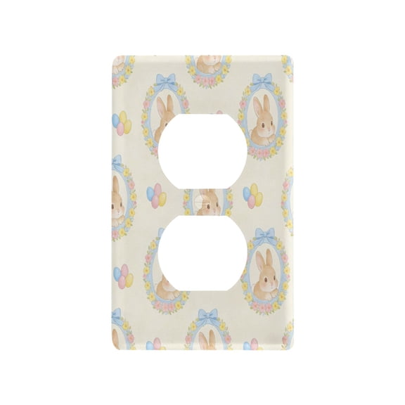 Light Switch Cover Switch Plate Outlet Cover Plug Cover for Electrical Duplex Outlets Cute Light Brown Bunny