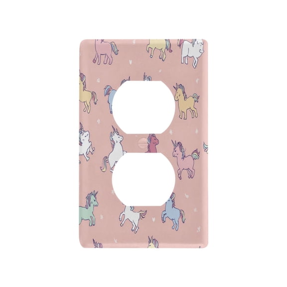Light Switch Cover Switch Plate Outlet Cover Plug Cover for Electrical Duplex Outlets Cute Various Poses Unicorns