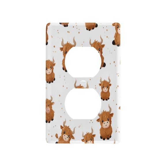 Light Switch Cover Switch Plate Outlet Cover Plug Cover for Electrical Duplex Outlets Cute Yaks Cow Pattern
