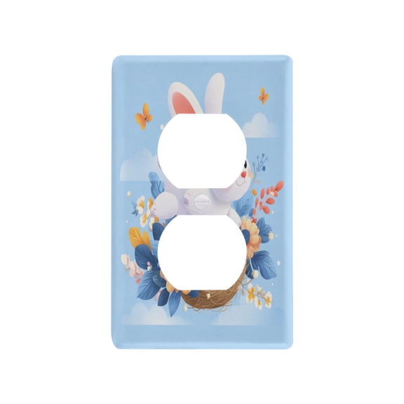 Light Switch Cover Switch Plate Outlet Cover Plug Cover for Electrical Duplex Outlets Easter Bunny Flying