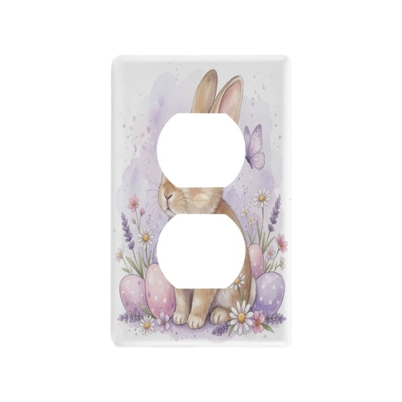 Light Switch Cover Switch Plate Outlet Cover Plug Cover for Electrical Duplex Outlets Fluffy Light Brown Bunny