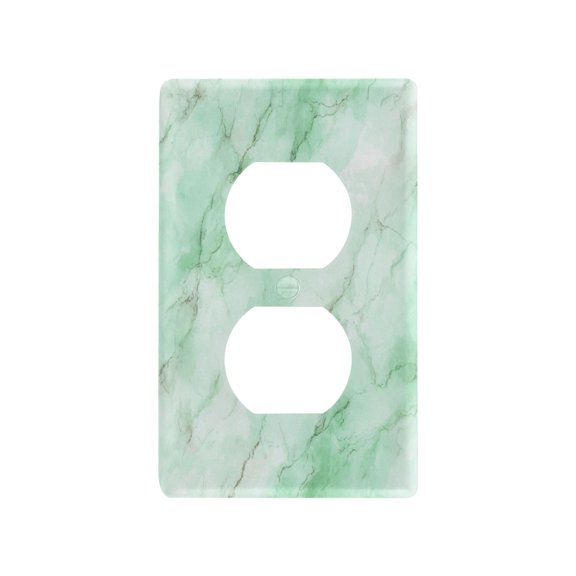 Light Switch Cover Switch Plate Outlet Cover Plug Cover for Electrical Duplex Outlets Light Green Marble Texture Pattern