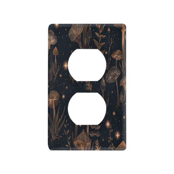 Light Switch Cover Switch Plate Outlet Cover Plug Cover for Electrical Duplex Outlets Mushrooms and Plants Pattern