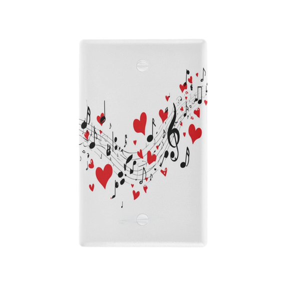 Light Switch Cover Switch Plate Outlet Cover Plug Cover for Electrical Duplex Outlets Music Notes and Hearts