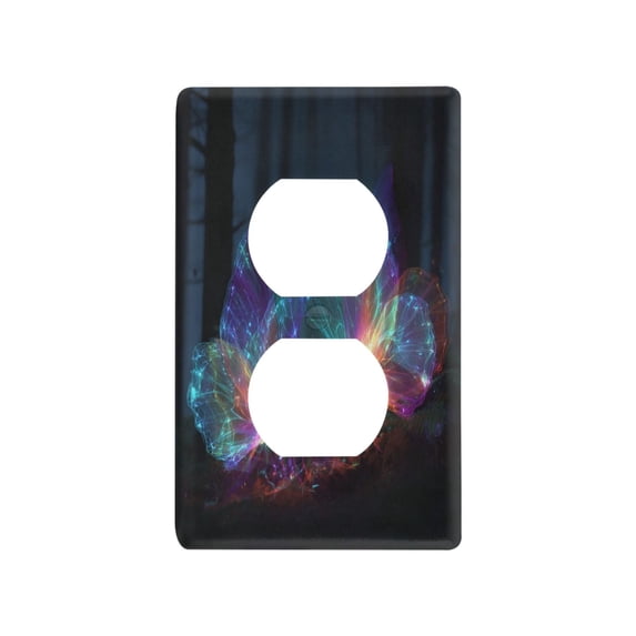 Light Switch Cover Switch Plate Outlet Cover Plug Cover for Electrical Duplex Outlets Neon Butterfly