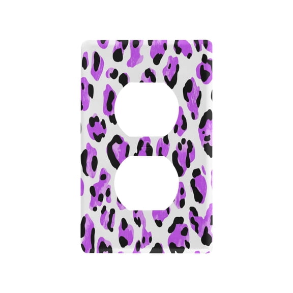 Light Switch Cover Switch Plate Outlet Cover Plug Cover for Electrical Duplex Outlets Neon Purple Leopard Print