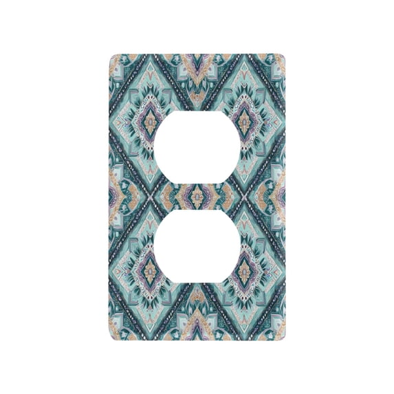 Light Switch Cover Switch Plate Outlet Cover Plug Cover for Electrical Duplex Outlets Pastel Blue Shape Pattern